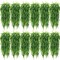 12 Pcs Artificial Hanging Plants 32 Inch Hanging Boston Ferns (Green) 14"D x 7"W x 7"H